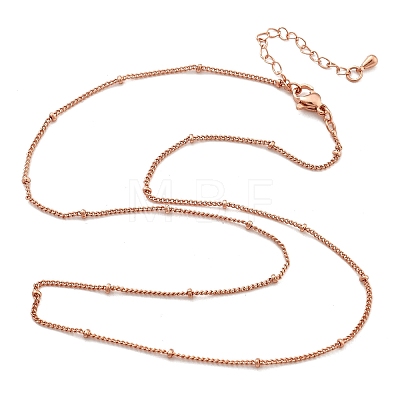 2MM Brass Satellite Chain Necklaces for Women NJEW-D302-49RG-1