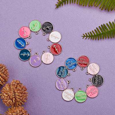 72Pcs 9 Colors Alloy Enamel Pendants ENAM-SZ0001-79A-05-1