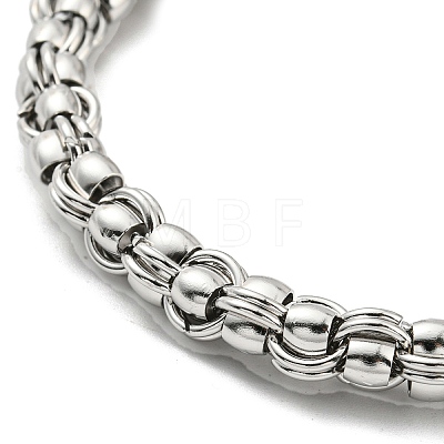 304 Stainless Steel Byzantine Chain Bracelet BJEW-C042-08P-1