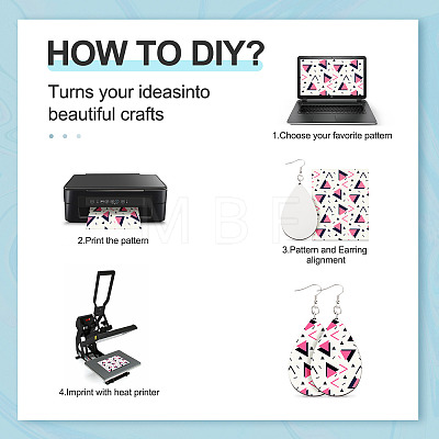 DIY Sublimation Dangle Earring Making Finding Kits DIY-BY0001-36-1