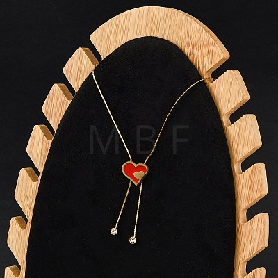 PVD Vacuum Plating 304 Stainless Steel Enamel Heart Pendant Necklaces NJEW-C063-04G-1