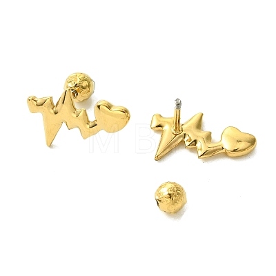 Ion Plating(IP) 304 Stainless Steel Ear Studs EJEW-Q801-04G-1