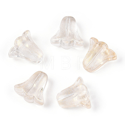 Spray Painted Transparent Glass Beads GLAA-D006-20A-1