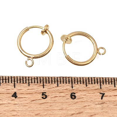 Brass Clip-on Earring Finding KK-CBA2395-04G-1