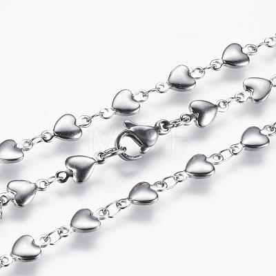 Non-Tarnish 304 Stainless Steel Chain Necklaces STAS-P164-11P-1