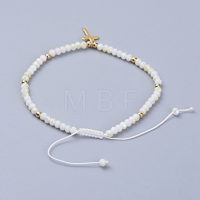 Electroplate Glass Braided Beads Bracelets BJEW-JB04311-06-1