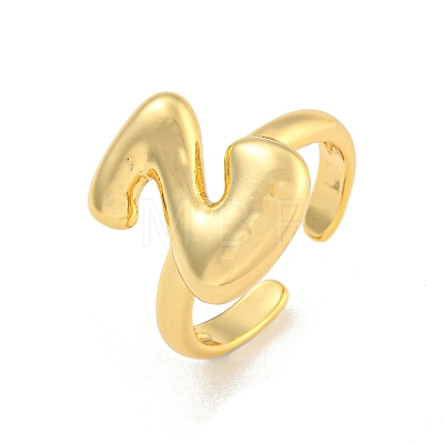 Brass Letter Open Cuff Rings for Women RJEW-G313-01Z-G-1