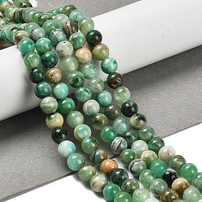Natural Green Line Jasper  Beads Strands X-G-B128-A03-02-1