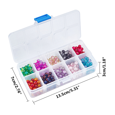 Transparent Crackle Glass Beads CCG-PH0003-09A-1