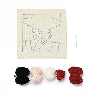 Sexy Girl Punch Embroidery Supplies Kit DIY-H155-09-1