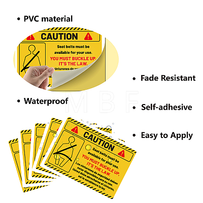 5Pcs Waterproof PVC Warning Sign Stickers DIY-WH0237-024-1