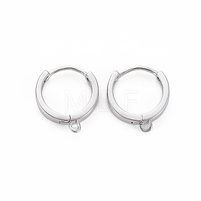 Brass Huggie Hoop Earring Findings X-KK-S364-158-1