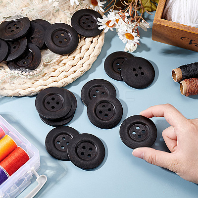 Olycraft 40Pcs Wood Buttons BUTT-OC0001-53B-1