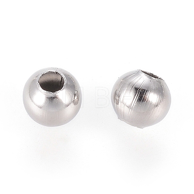 Non-Tarnish 304 Stainless Steel Round Seamed Beads A-STAS-R032-8mm-1