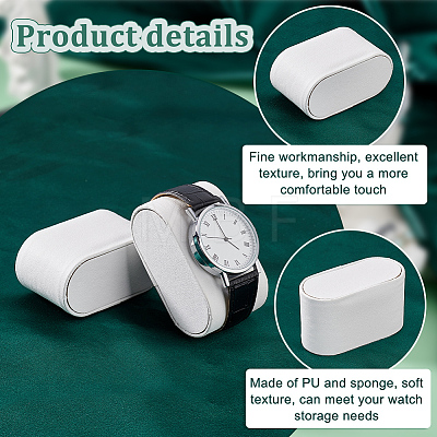 Imitation Leather Bracelet Watch Pillow Jewelry Displays BDIS-WH0016-03A-1