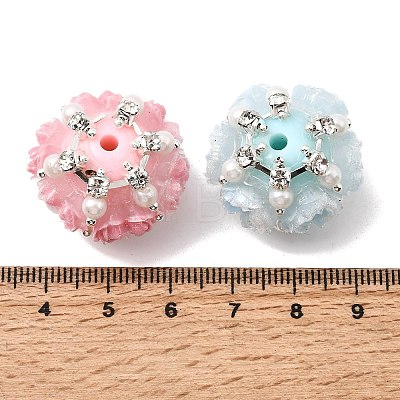 Opaque Acrylic & Rhinestone & Plastic Pearl Beads OACR-D039-02-1