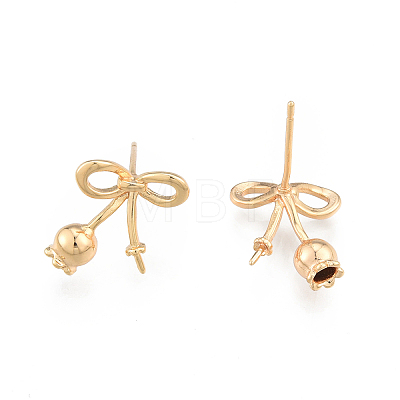 Brass Stud Earring Findings KK-N216-538-1