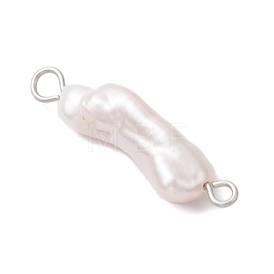 Natural Keshi Pearl Connector Charms PALLOY-JF04238-01-1