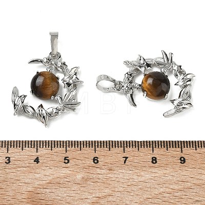 Natural Tiger Eye Pendants G-B194-01P-07-1