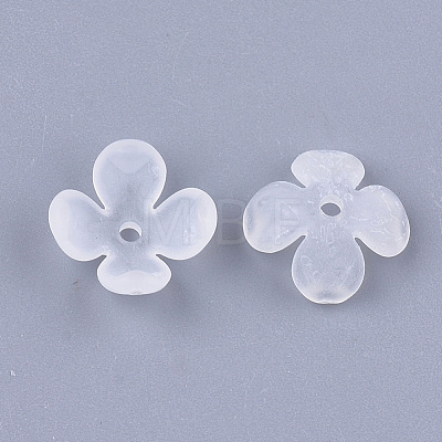 4-Petal Transparent Acrylic Bead Caps X-FACR-T001-09-1