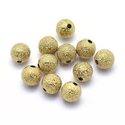 Brass Textured Beads KK-A143-06C-8mm-RS-1