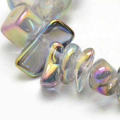 Electroplate Natural Quartz Crystal Chip Beads Strands G-L153-01-1
