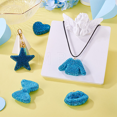 5Pcs 5 Styles Handmade Polymer Clay Pendants RB-BT0001-05B-1