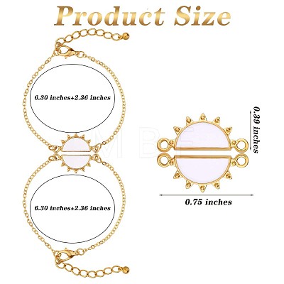 2Pcs 316 Surgical Stainless Steel Matching Sun Link Bracelets Set JB710A-1
