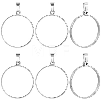 20Pcs 304 Stainless Steel Open Back Bezel Pendants PALLOY-BBC00008-1