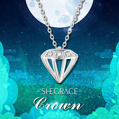 SHEGRACE Rhodium Plated 925 Sterling Silver Pendant Necklaces JN836A-1