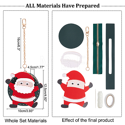 Christmas Theme Imitation Leather Sew on Coin Purse Kit DIY-WH0033-58C-1