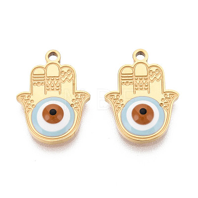 304 Stainless Steel & Enamel Pendants STAS-T073-17G-1