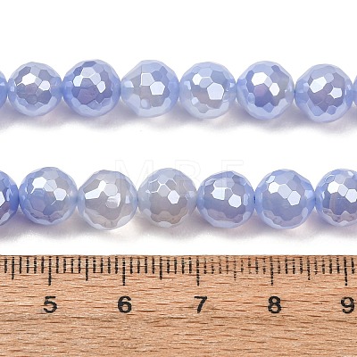 Electroplated Natural Agate Beads Strands G-B191-A07-8mm-16-1