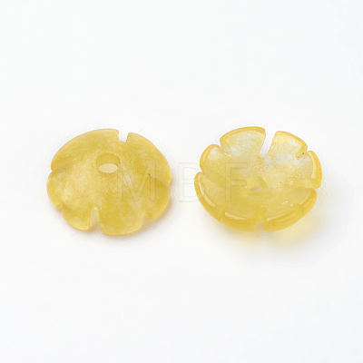 Natural Jade Beads Caps G-E418-61A-1
