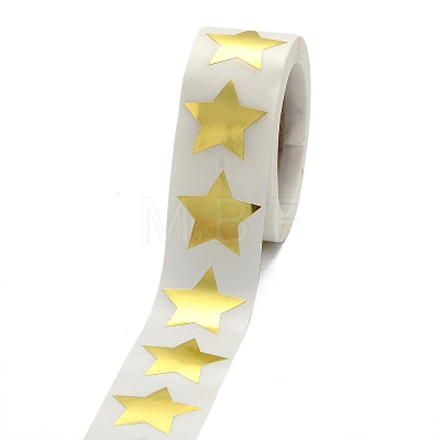 Metallic Foil Star Shape Paper Sticker Labels DIY-E023-03-1