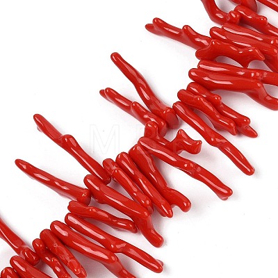 Opaque Acrylic Imitation Coral Beads Strands SACR-P033-01A-06-1