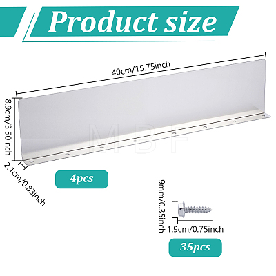 Aluminum Rectangle Gutter Valley Splash Guard AJEW-GA0009-98-1