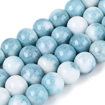 Opaque Ombre Effect Dyed Glass Beads Strands GLAA-Q106-04A-09-1