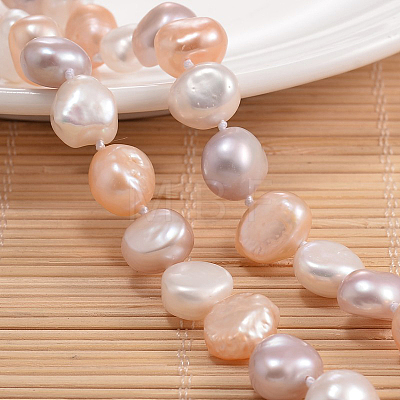 Natural Pearl Nuggets Beaded Necklace NJEW-P126-A-01C-01-1