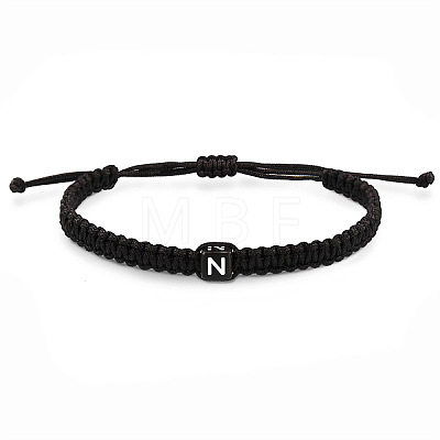 Cube with Letter Pattern Resin Beads Braided Bead Bracelets FS-WGC1D79-05-1
