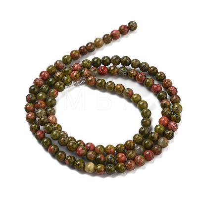 Natural Unakite Beads Strands G-G143-A04-01-1