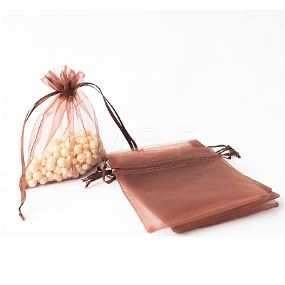 100Pcs Rectangle Organza DIY Craft Drawstring Bags PW-WG69155-22-1