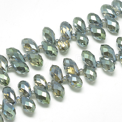 Electroplate Glass Beads Strands EGLA-S142-6x12mm-M-1