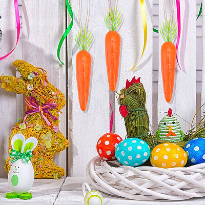 Easter Theme Imitation Carrot Foam & Plastic Pendant Decoration HJEW-WH0069-21-1