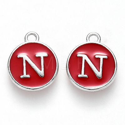 Platinum Plated Alloy Enamel Charms ENAM-S118-03N-P-1