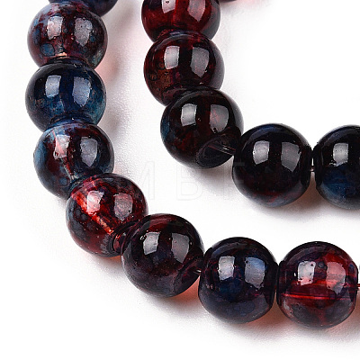 Baking Painted Glass Beads Strands X-DGLA-Q023-6mm-DB70-1