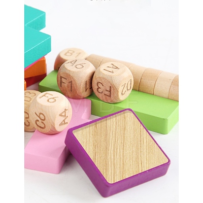Wooden Children DIY Geometrical Shape Building Blocks DIY-H008-03-1