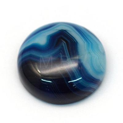 Dyed Natural Striped Agate/Banded Agate Cabochons G-R348-20mm-02-1