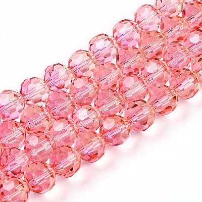 Baking Paint Transparent Glass Beads Strands DGLA-A035-T10mm-A01-1