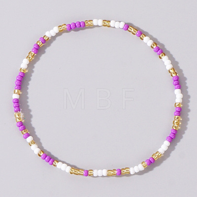 Boho Round Glass Seed Beaded Stretch Bracelets for Women NW8932-5-1